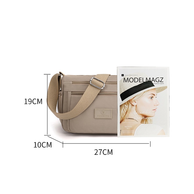 Túi Đeo Một Bên Vai Bằng Vải Nylon Cỡ Lớn Nhiều Ngăn Cách Mới Hợp Thời Trang Đơn Giản