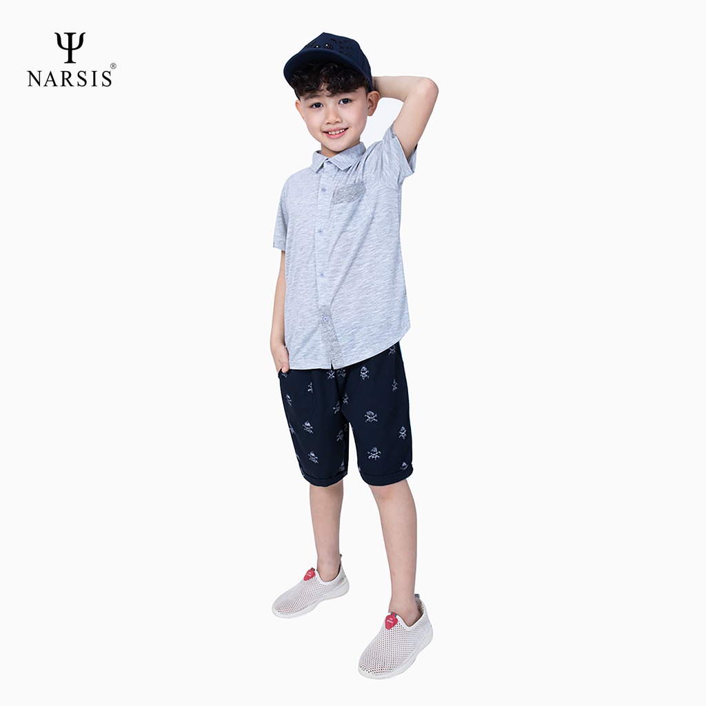 Quần đùi bé trai Narsis KS9002 màu tím than xương chéo