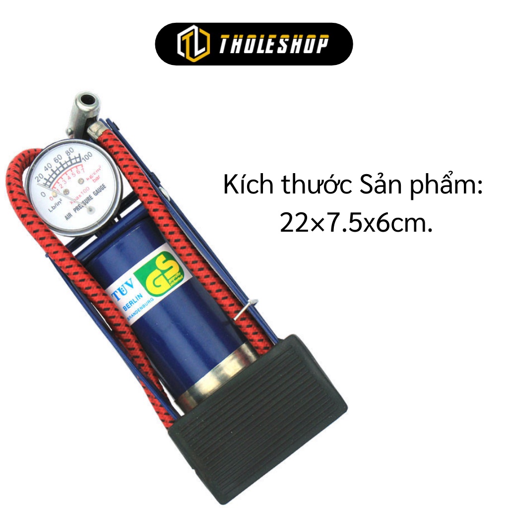 Bơm hơi piton - Dụng Cụ Bơm Hơi Đạp Chân Foot Pump, giúp bạn bơm xe máy, xe đạp, bóng 3089