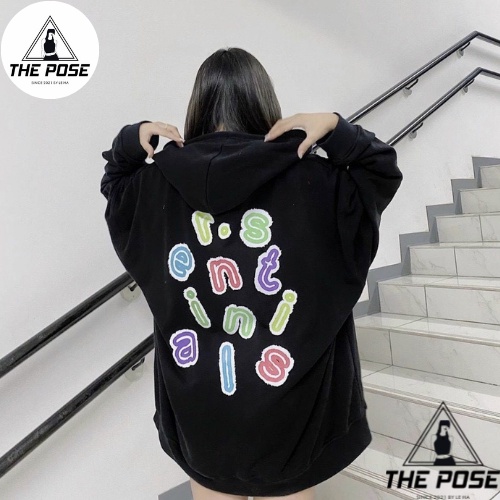 Áo khoác nỉ Hoodie Dây Kéo RS Ulzzang form rộng Unisex bông 2 lớp THE POSE