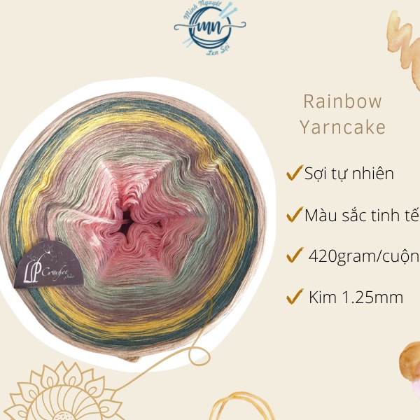 Sợi cầu vồng - Rainbow Yarncake - made in Thailand