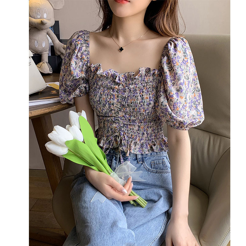 IELGY Áo Voan Tay Ngắn Thời Trang Dành Cho Nữ