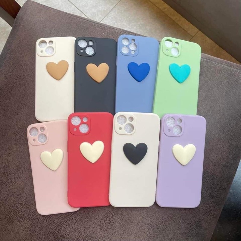 Ốp lưng trái tim nổi cạnh vuông giả lp 13 5/5s/6/6plus/6s/7/7plus/8/8plus/x/xr/xs/11/12/pro/max/13promax