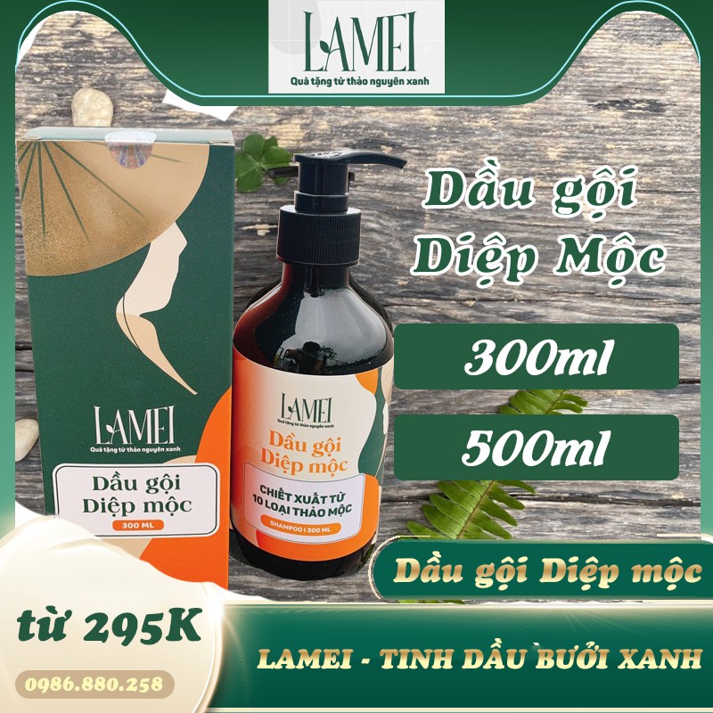 Dầu gội diệp mộc [HÀNG CHÍNH HÃNG] LAMEI 300ml - 500ml Giúp tóc chắc khỏe giảm gãy rụng