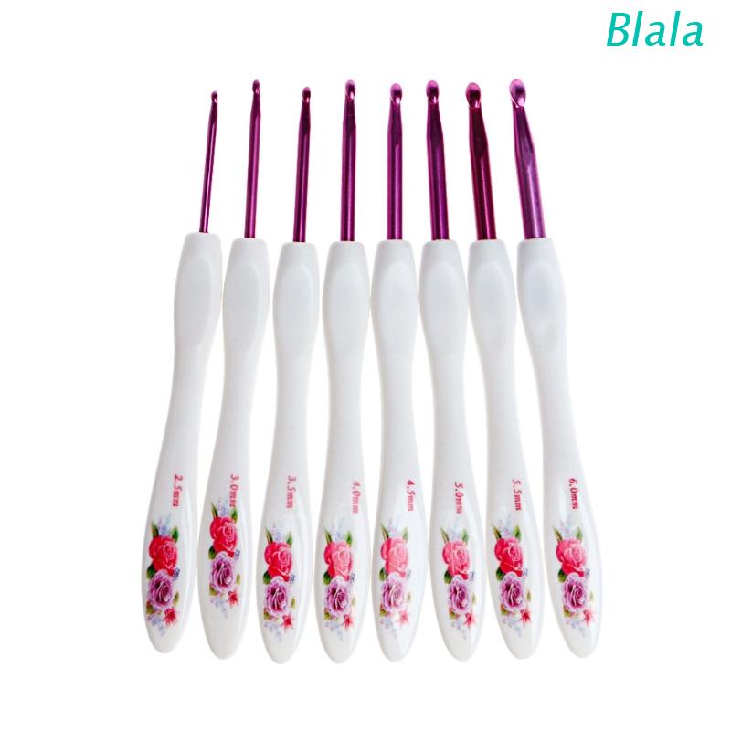 Bộ Kim Móc Len Tay Cầm Nhựa 8 Kích Thước 2.5-6mm