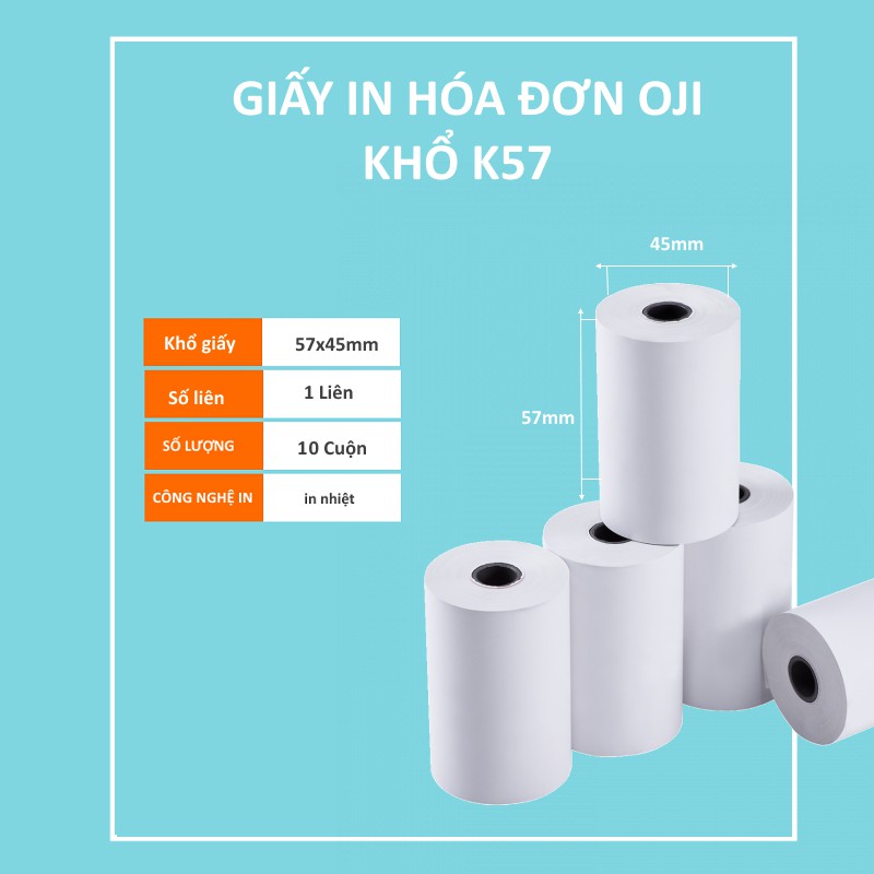 Giấy in nhiệt Oji K57 (57mmx45mm)_10 Cuộn