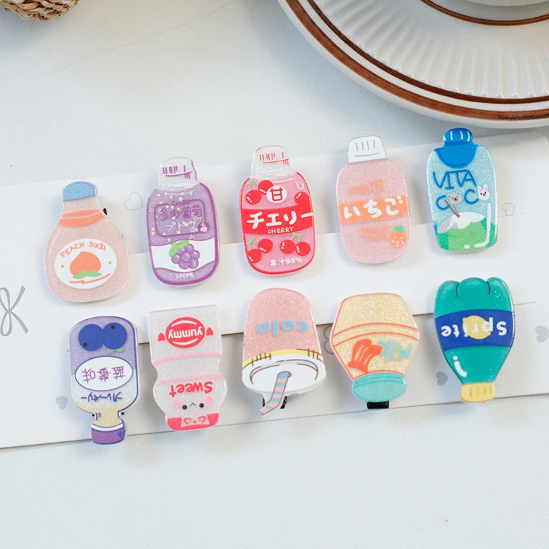 Set 10 kẹp tóc hình nước hoạt hình màu sắc dễ thương K94