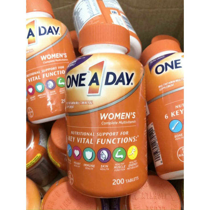 Multivitamine One A Day Women’s Health Formula 200 Viên (Mỹ) Dành Cho Nữ Giới Dưới 50 Tuổi.