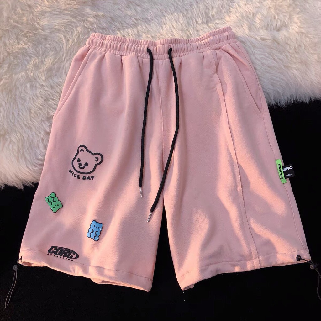 Quần đùi in hình gấu nice day ống rộng ullzang 💕 Quần đùi siêu cute | BigBuy360 - bigbuy360.vn