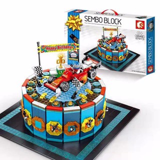 Đồ chơi lắp rắp  sembo 601402 Mô Hình Bánh Sinh Nhật BIRTHDAY CAKE cho bé trai