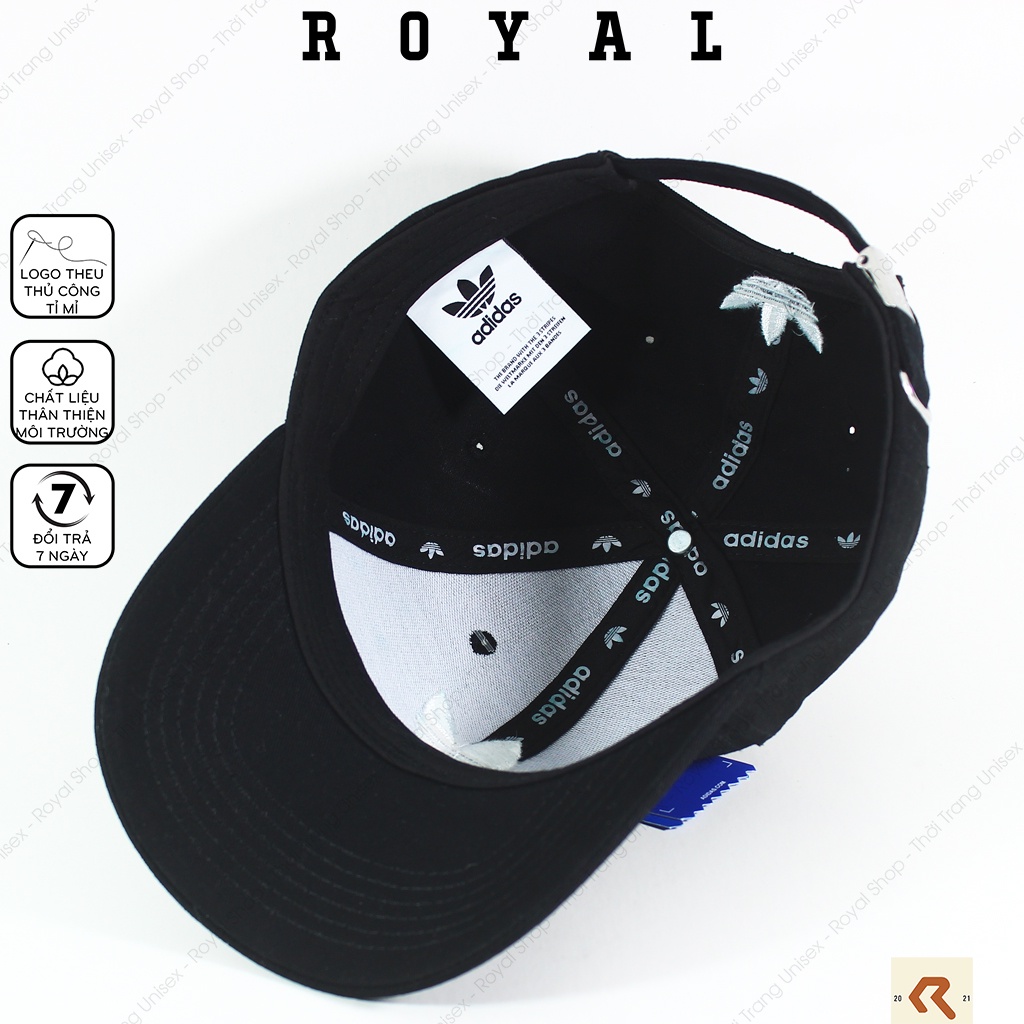 Mũ Lưỡi Trai Nam Nữ add Nón Lưỡi Trai Đen Trắng Vải Kaki Cotton Hàn adidas Nón Kết - Royal Shop