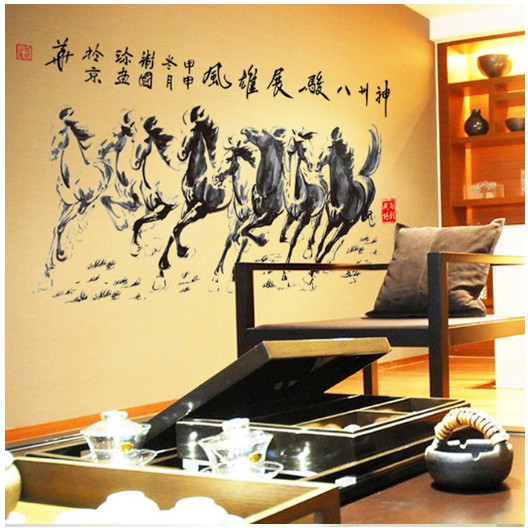 decal dán tường bát mã truy phong size to