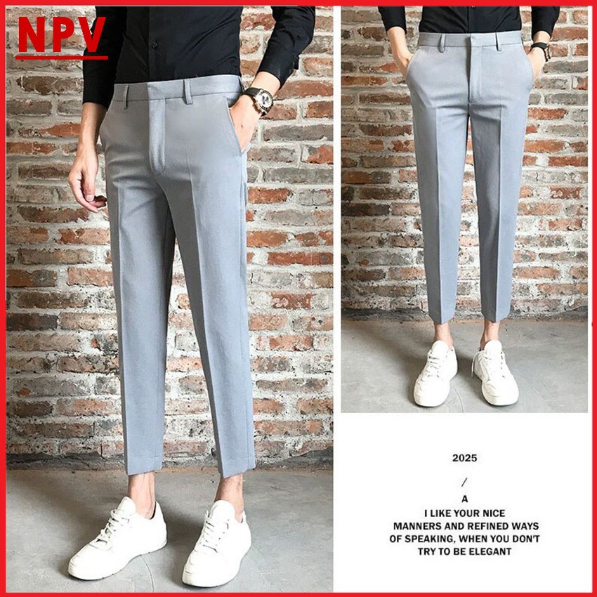Quần âu nam ống côn NPV vải lụa co giãn,quần tây nam không nhăn, không xù, trẻ trung | BigBuy360 - bigbuy360.vn