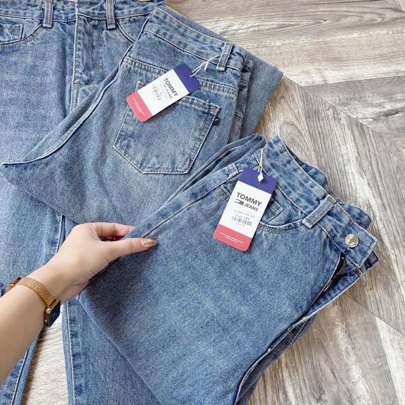 QUẦN JEANS NỮ ỐNG ĐỨNG RÁCH TUA GẤU