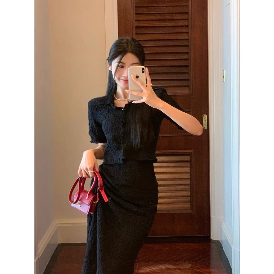 Set Áo Váy Đũi Dáng Dài Tiểu Thư