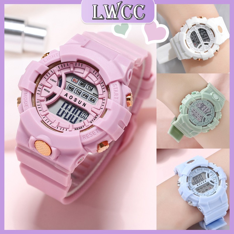 LWCC X6011 Đồng hồ điện tử phong cách thể thao thời trang Hàn Quốc cho nữ