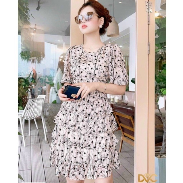 Váy Nữ Dự Tiệc,đầm Thiết Kế Dáng Xòe Công Chúa Họa Tiết Bông Sương Trẻ Chung Xu Hướng Sang Chảnh Thời Trang [xm Minh P