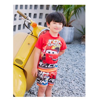 Đồ bơi bé trai họa tiết ô tô - kèm nón