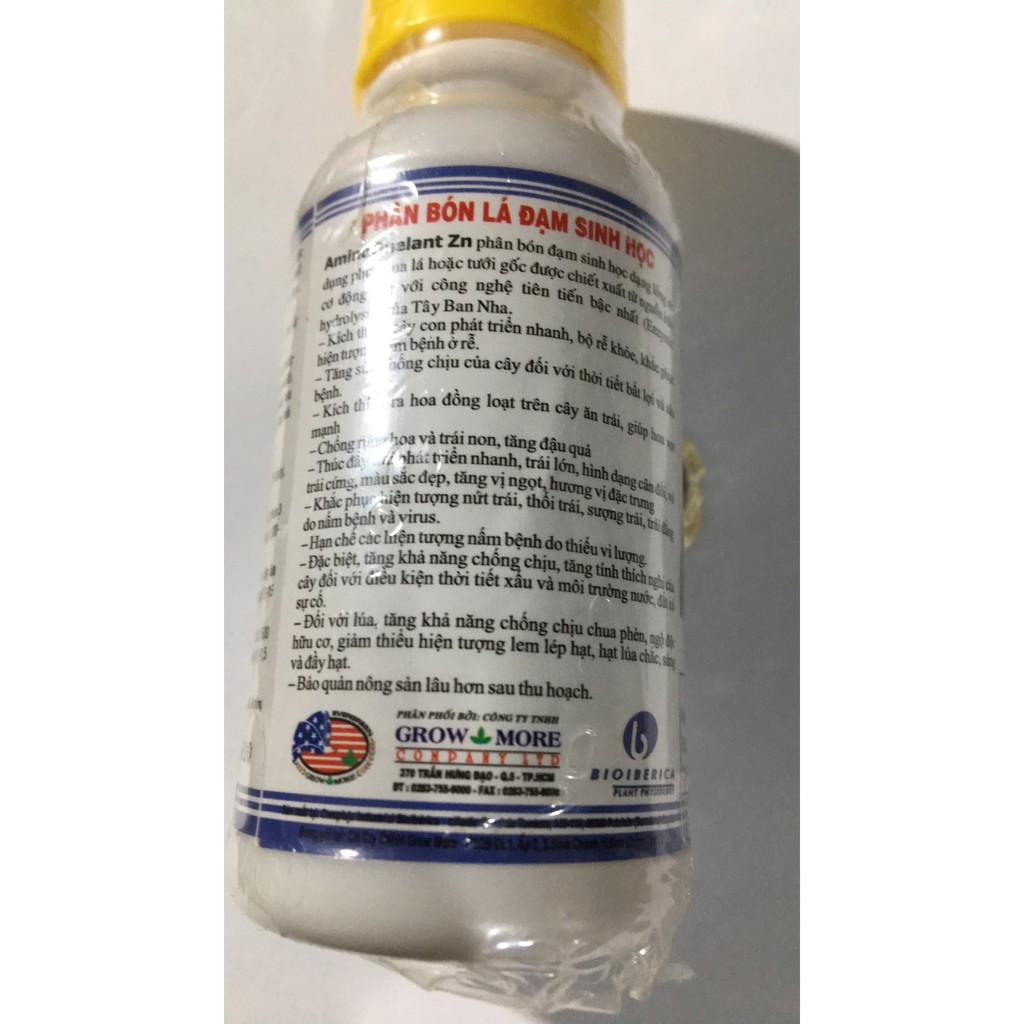 Phân bón lá AMINO QUELANT KẼM + A XÍT AMIN lọ 100ml