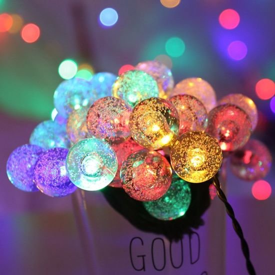 Đèn Nháy Bi Bọt cherry ball vàng ấm 10 mét Bi Bọt trang trí Tết decor nhà cửa chuẩn đẹp y hình - có giắc nối tiếp