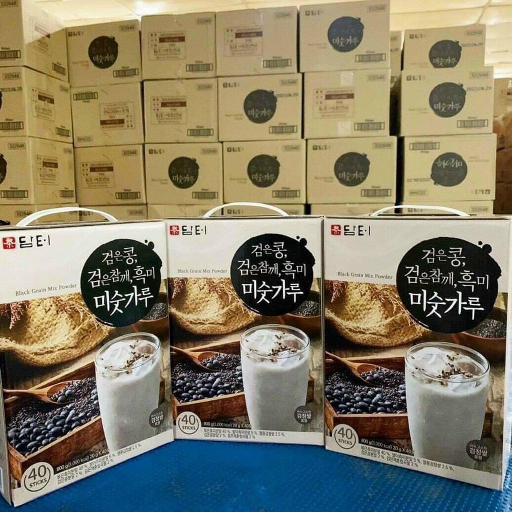 BỘT NGŨ CỐC MÈ ĐEN ĐẬU ĐEN GẠO LỨT ĐEN BLACK GRAIN MIX POWDER DAMTUH KOREA
