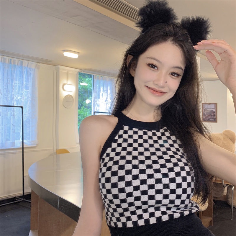 Mới Áo Dệt Kim Sát Nách Cổ Yếm In Họa Tiết Độc Đáo Thời Trang Cho Nữ