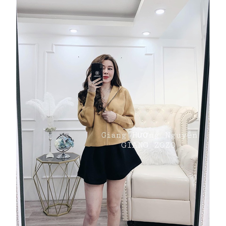 Áo Khoác dạ len Mũ khóa