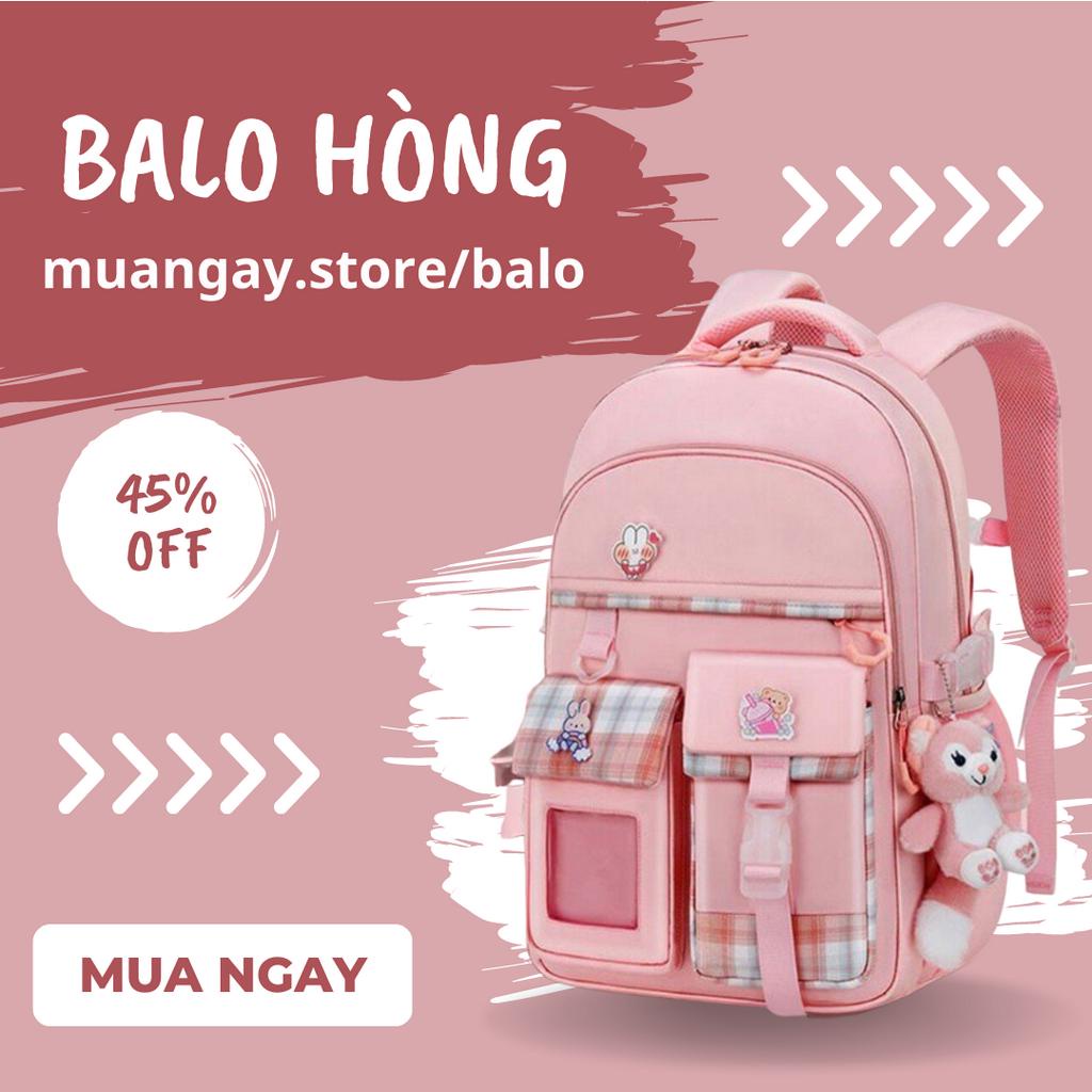 Cặp Sách Tiểu Học Bé Trai Bé Gái, Balo Siêu Nhẹ Có Tặng Kèm Gấu Bông Và Stick Treo Cặp - FA07