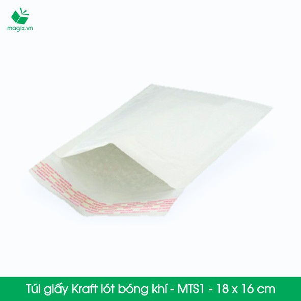 MTS1 - 18x16 cm - 25 Túi giấy Kraft bọc xốp hơi thay hộp carton