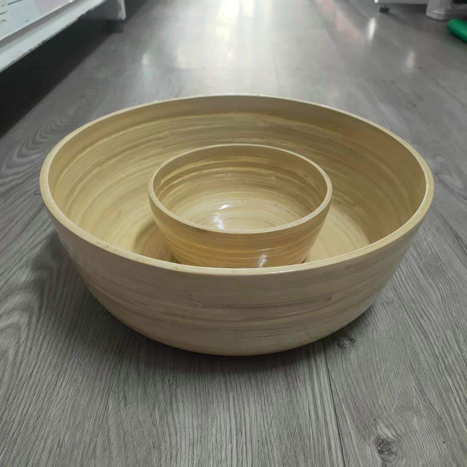 Bộ chậu ngâm chân, ngâm tay bằng tre làm nail , spa - Ann933233