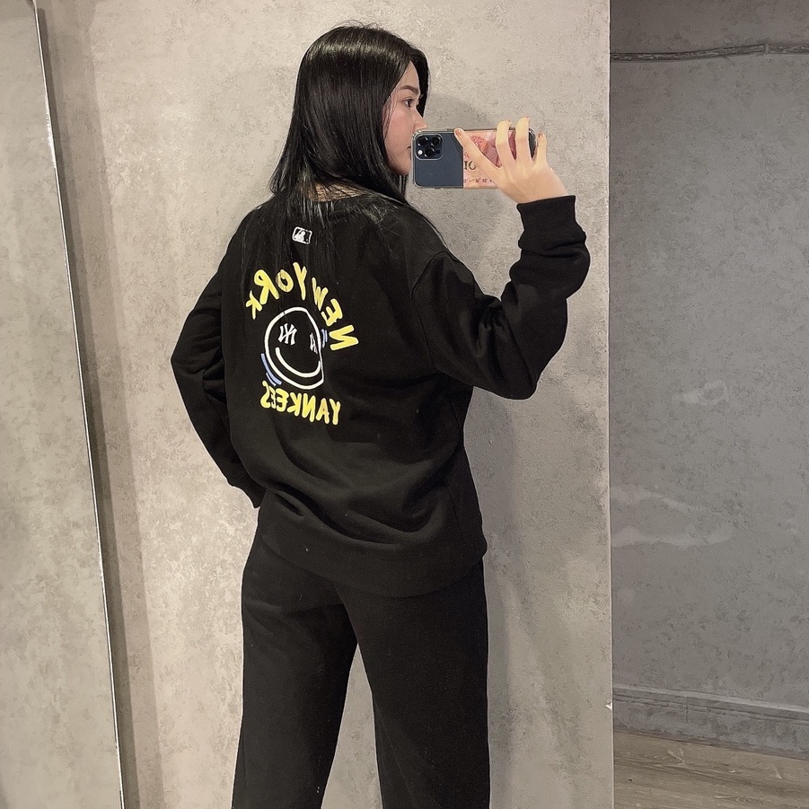 SALE LỖ LẺ SIZE - Áo nỉ sweater nam nữ MLB NY tay dài thun da cá nhiều màu  hàng DƯ XỊN FULL TEM TAG