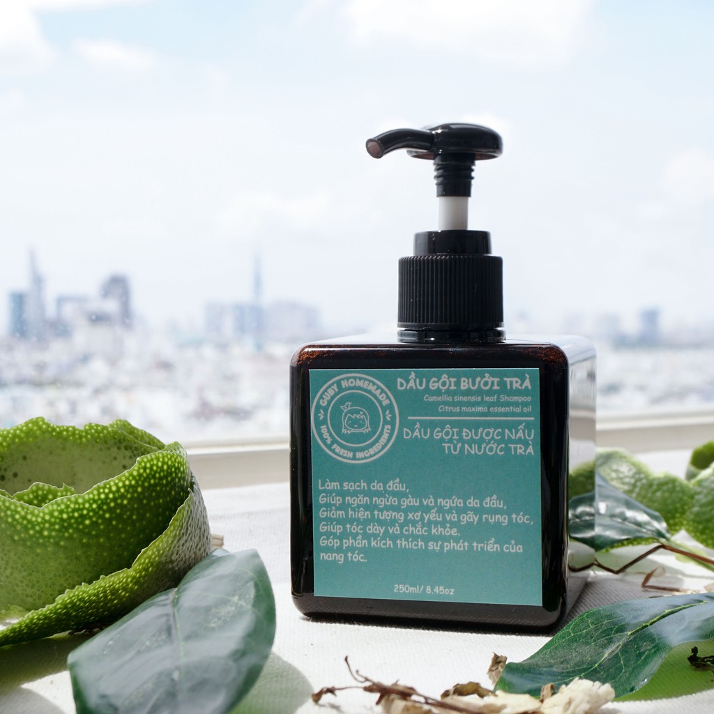 Dầu Gội Bưởi Trà CAMELLIA SINENSIS LEAF SHAMPOO handmade by GUBY HOMEMADE | BigBuy360 - bigbuy360.vn