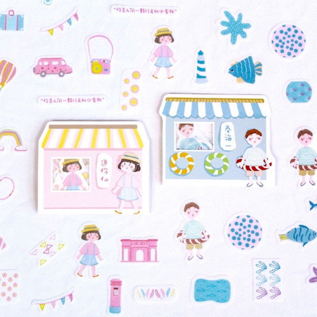 Túi 40 sticker trang trí sổ cute