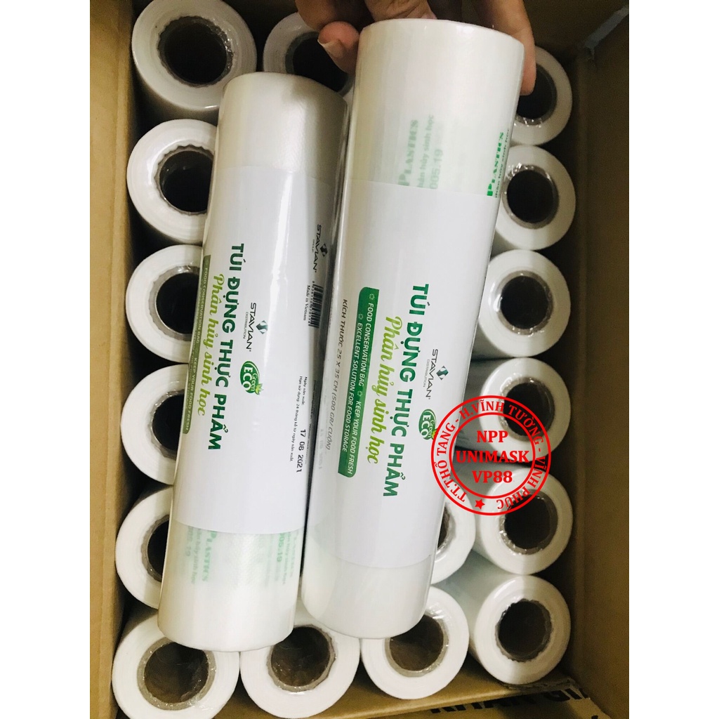 Túi Đựng Thực Phẩm Tự Hủy Sinh Học Eco 20x30cm 500gr/Cuộn, Hàng Chính Hãng Công Ty