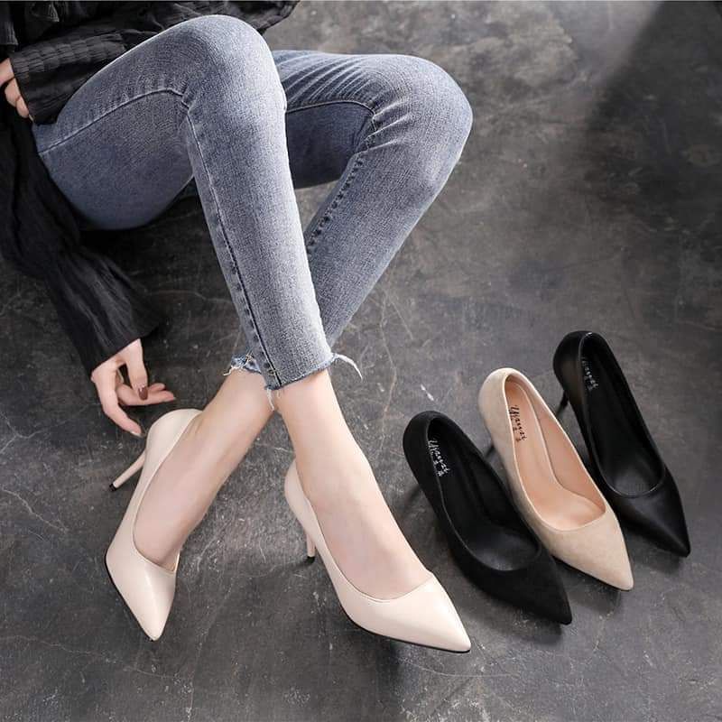 Giày cao gót kiểu dáng basic sang trọng,bigsize đủ size từ 32 đến 44,chất da cao cấp