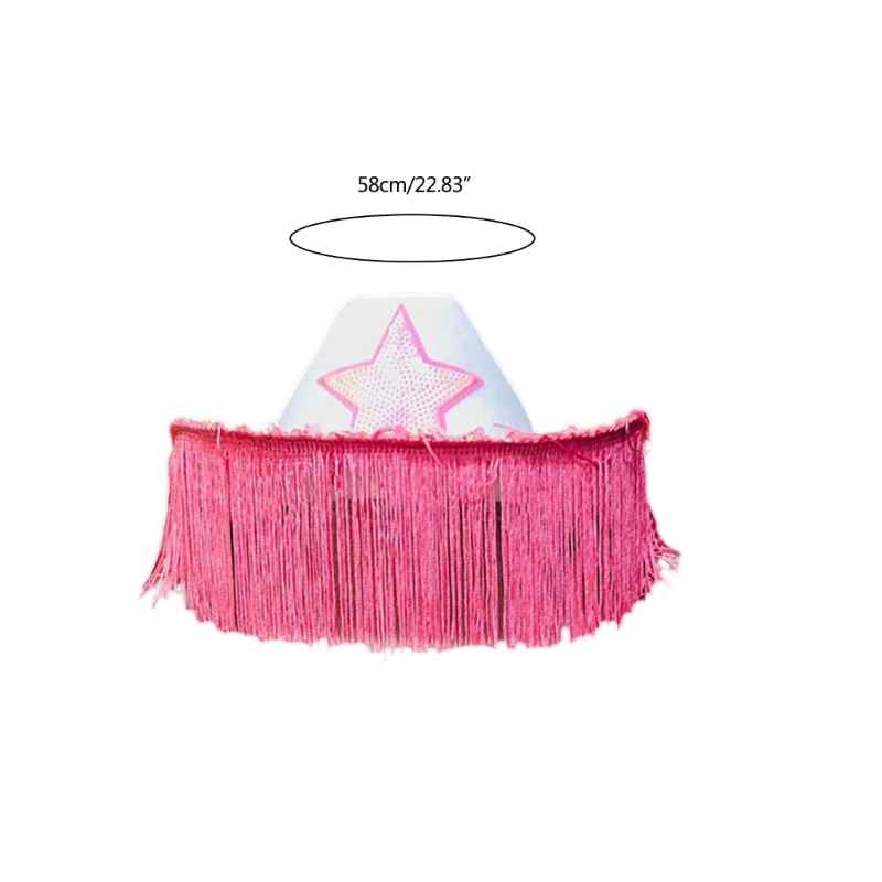 Mũ Cao Bồi Đính Tua Rua Hóa Trang Vui Nhộn Cho Người Lớn