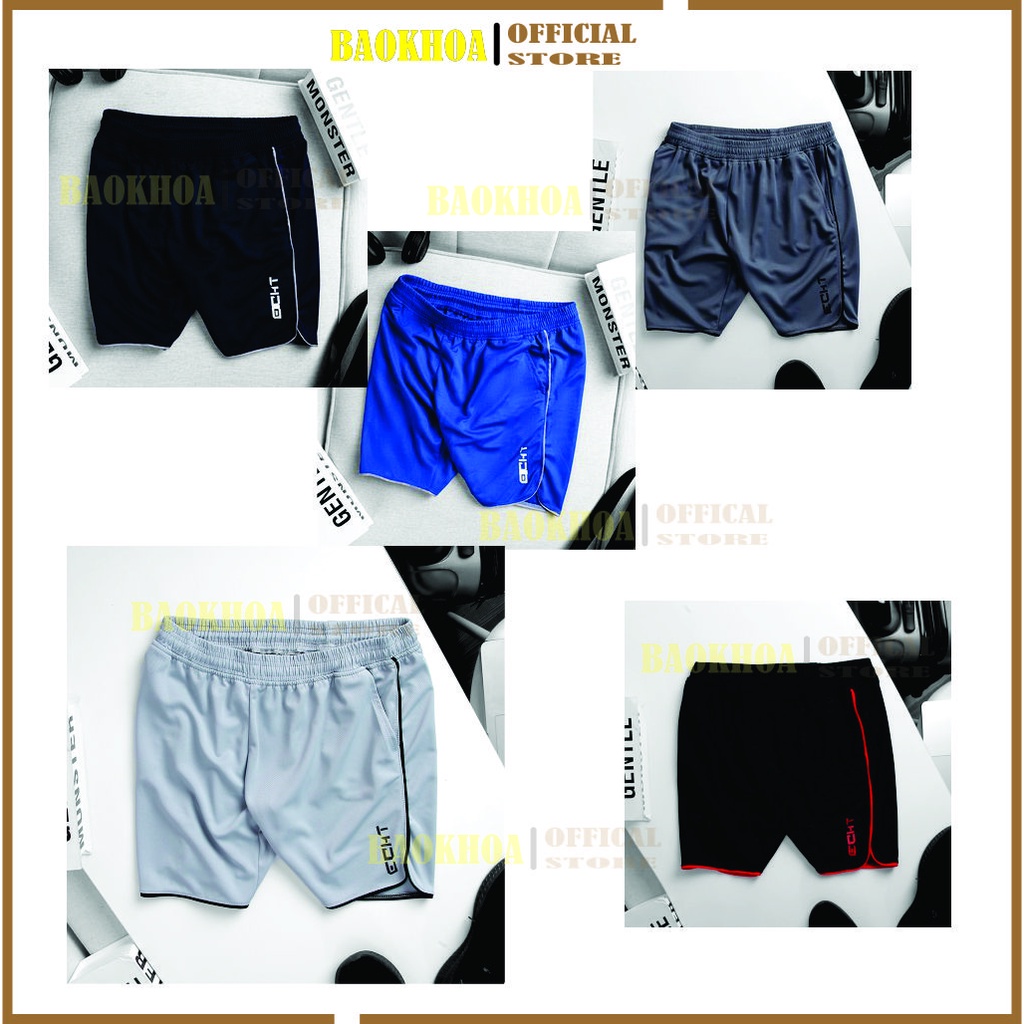Quần short nam, quần nam ECHT tập Gym, thể thao chạy bộ, dáng SLIMFIT vải co giãn 4 chiều.