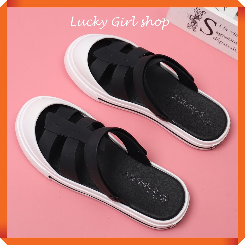 Giày dép sandals nam bít đầu cao su dẻo PVC cao cấp, size 40-45 - Lucky Girl shop