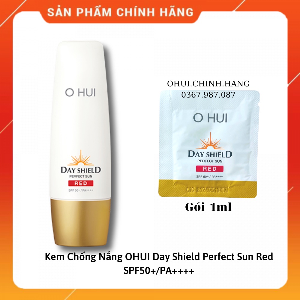 Gói Kem chống nắng Ohui Sun Red 1ml_Kem Chống Nắng OHUI Day Shield Perfect Sun Red SPF50+/PA++++_𝐄𝐁𝐈𝐒𝐔 𝐂𝐎𝐒𝐌𝐄𝐓𝐈𝐂𝐒