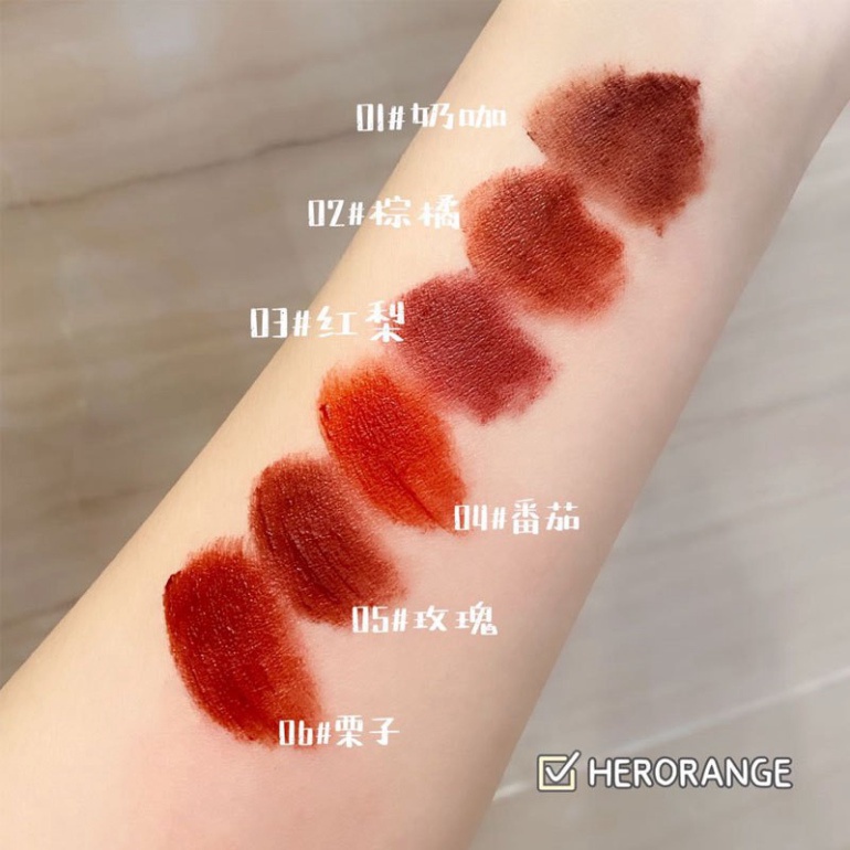 Son Lì Không Trôi Nội Địa Trung Herorange Lip Glaze Siêu Xinh Chất Mềm Và Mịn Môi  HOSM1