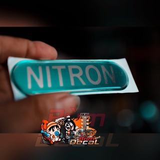 Logo Nitron In crome đổ nổi dán tráng trí