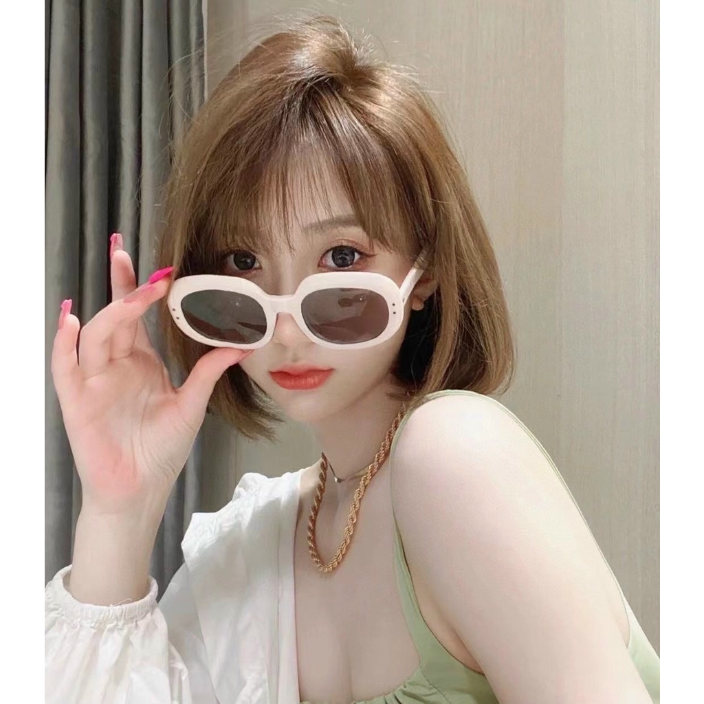 [919] Mắt Kính Mát Thời Trang Độc Lạ Hình Dáng Oval Phong Cách Hàn Quốc