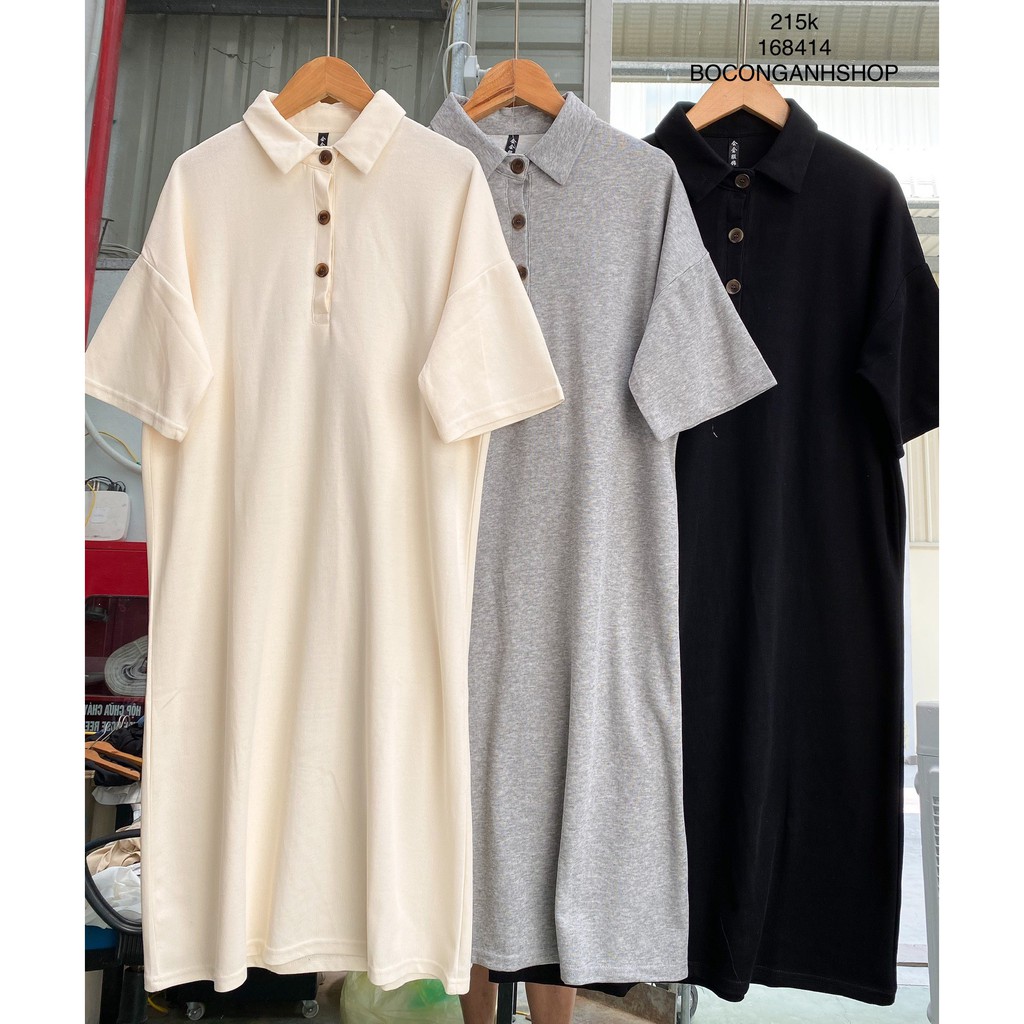 Váy Thun Suôn Polo Nút Gỗ 168414 | BigBuy360 - bigbuy360.vn