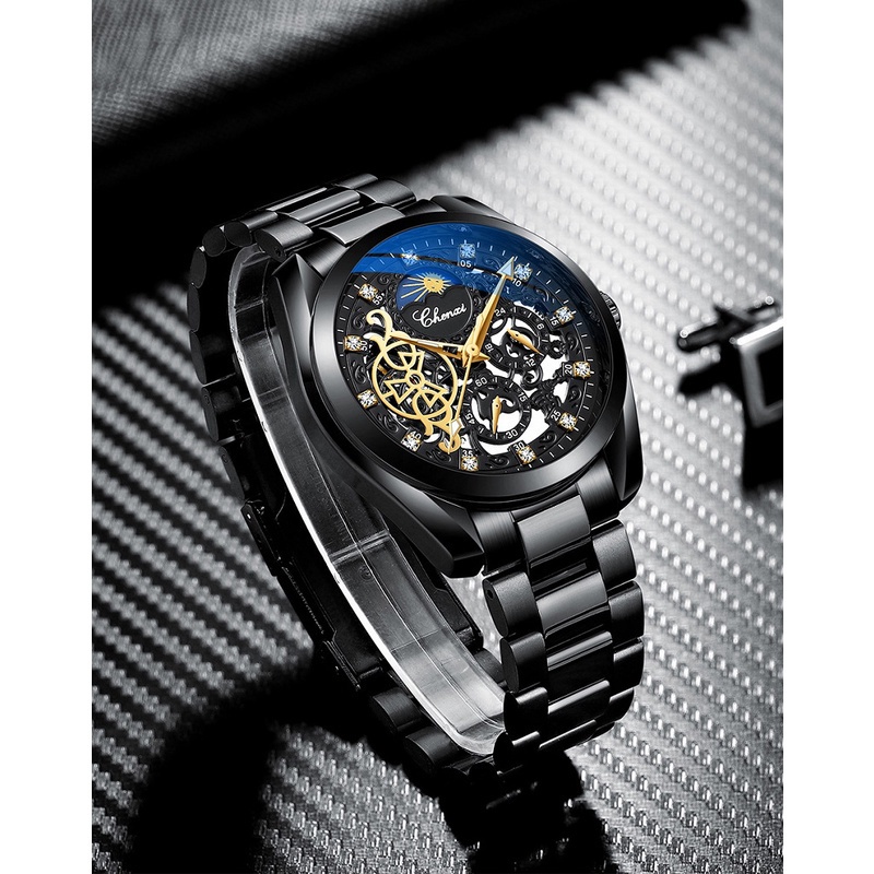 Đồng Hồ Cơ Tự Động CHENXI Chất Liệu Thép Không Gỉ Phát Quang