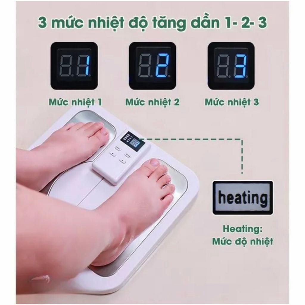 Máy massa bàn chân điện xung kết hợp hồng ngoại, thảm massa chân giúp lưu thông khí huyết