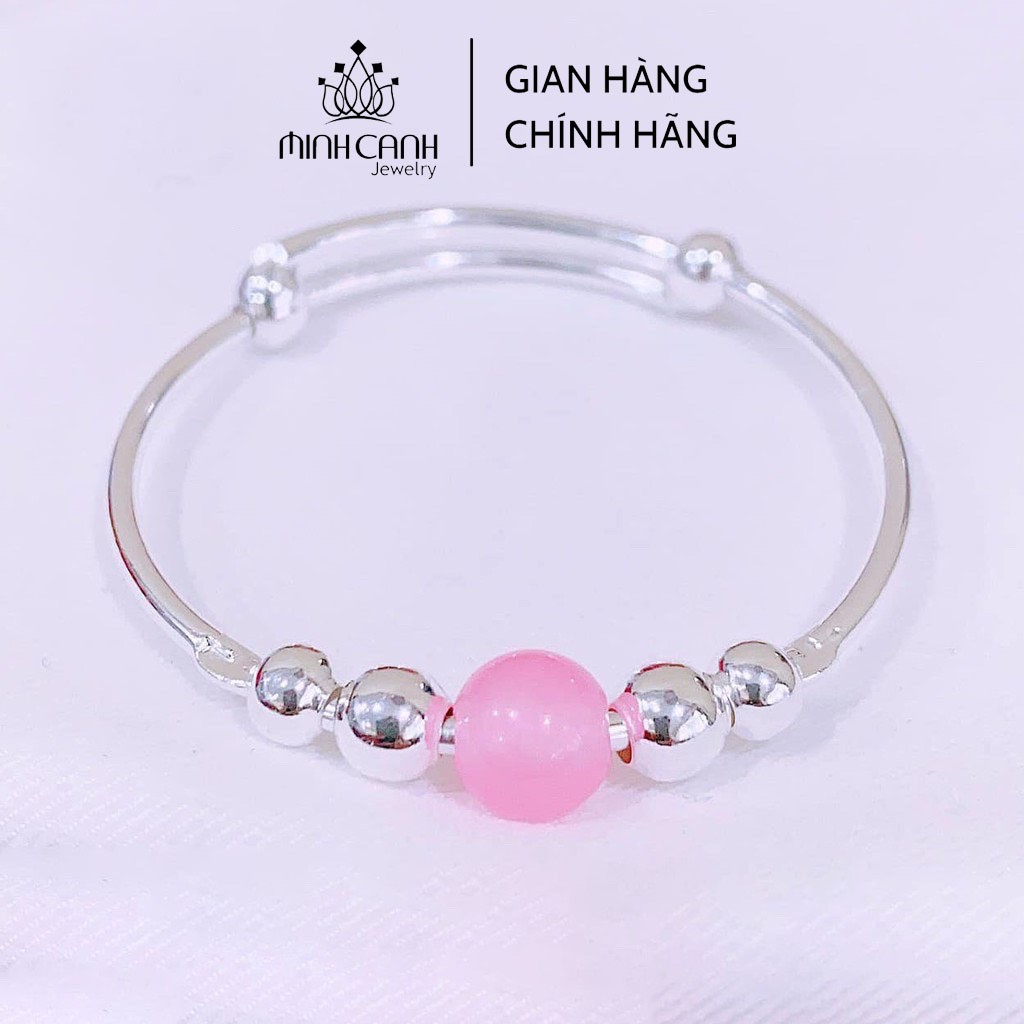 Vòng Tay Bạc Cho Bé Đính Đá Phong Thuỷ Nhiều Màu - Minh Canh Jewelry