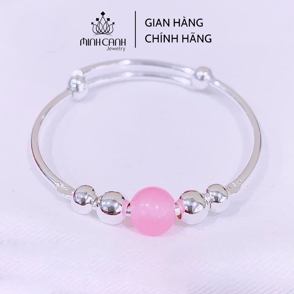 Vòng Tay Bạc Cho Bé Đính Đá Phong Thuỷ Nhiều Màu - Minh Canh Jewelry