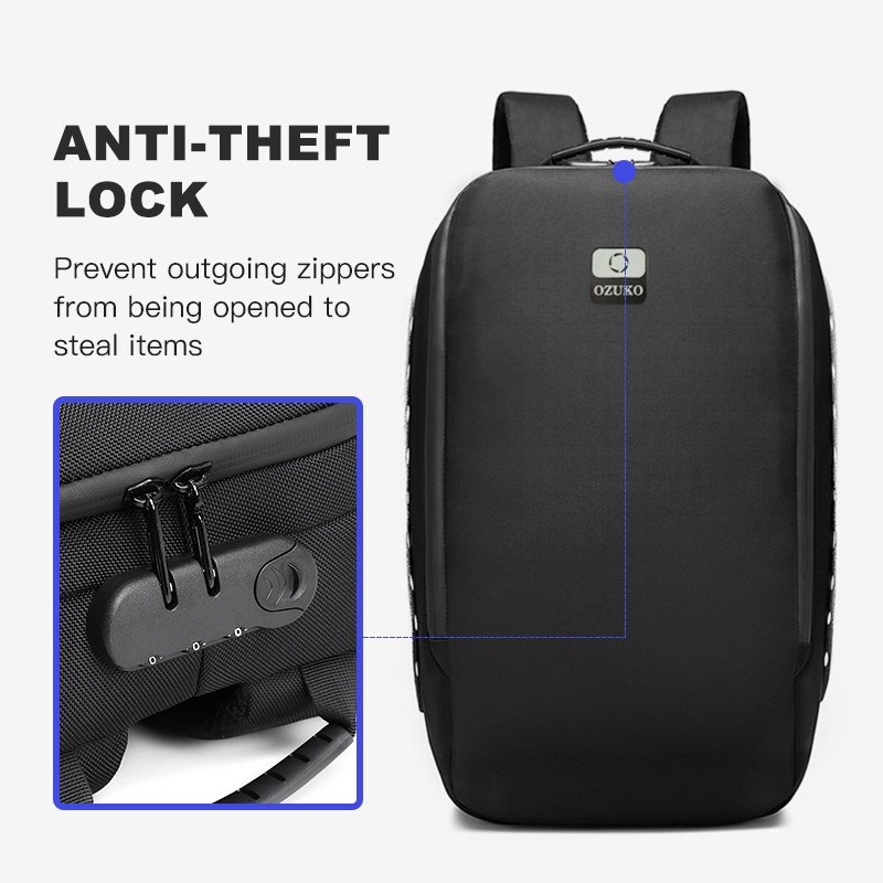 Balo Ozuko 9282 chống trộm không thấm nước thời trang cho nam