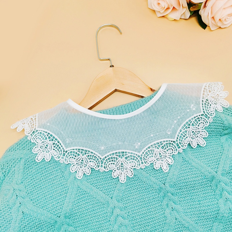 Cổ Áo Giả Thêu Họa Tiết Dickey Có Thể Tháo Rời Cho Nữ