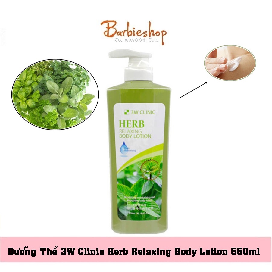 Dưỡng thể 3W Clinic Herb Relaxing Body Lotion 550ml